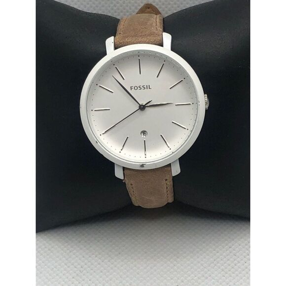 Fossil ES4397 Women\'s Brown Leather Analog White Dial Quartz Wrist Watch OL6